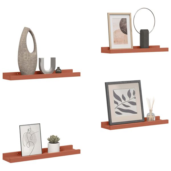 vidaXL &Eacute;tag&egrave;re Murale 4 pcs Rouge 40 x 9 x 3 cm Bois d'ing&eacute;nierie