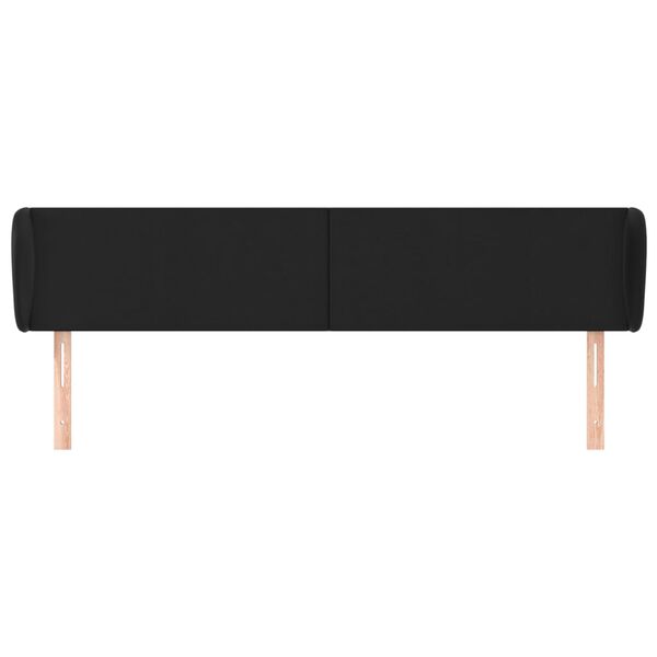 vidaXL T&ecirc;te de lit avec oreilles Noir 203x23x78/88 cm Similicuir