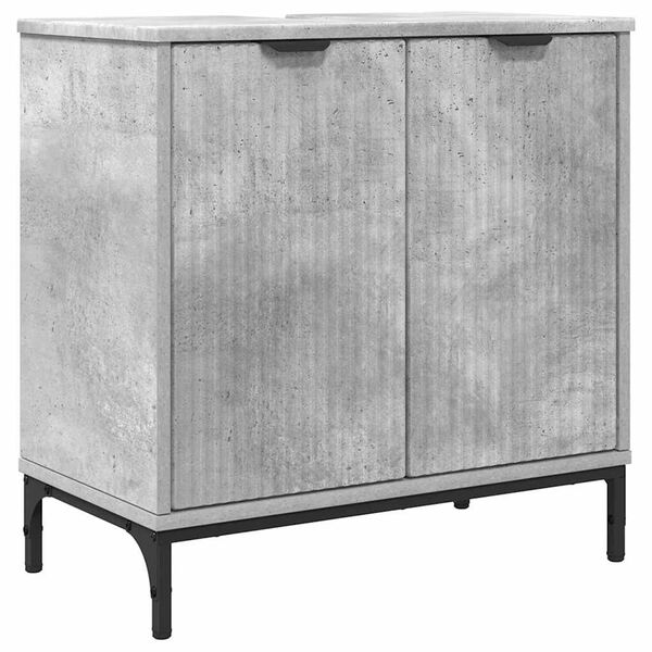 vidaXL Meuble de Lavabo de Salle de Bain avec stockage Gris b&eacute;ton