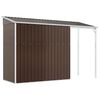 vidaXL Abri de jardin avec toit prolong&eacute; marron 277x107x181 cm acier
