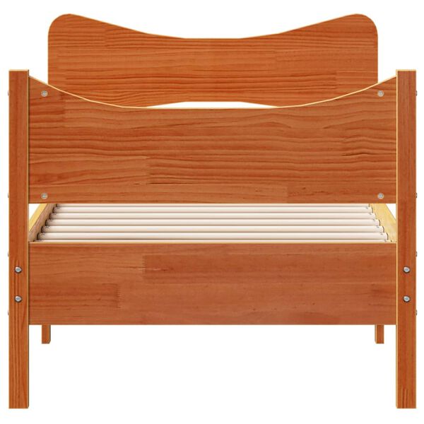 vidaXL Cadre de lit sans matelas cire marron 90x200 cm bois pin massif