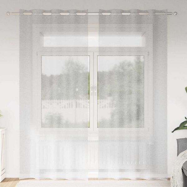 vidaXL Rideau en Voile 2 pcs Gris clair 260 x 140 cm Polyester