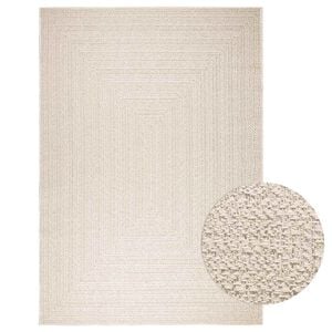 vidaXL Tapis ZIZUR cr&egrave;me 200x290 cm aspect de jute int&eacute;rieur ext&eacute;rieur