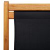 vidaXL Chaise pliable de plage bois d'eucalyptus et tissu noir