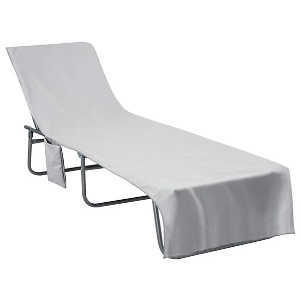 vidaXL Serviettes de Transat 2 pcs Gris 210 x 75 cm