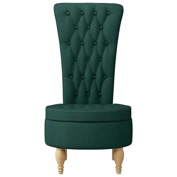 vidaXL Fauteuil &agrave; pantoufle Vert fonc&eacute; 56,5 x 70 x 110 cm tissu