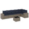 vidaXL Ensemble de canap&eacute; de jardin 7 pcs avec coussins gris r&eacute;sine tress&eacute;e