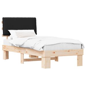 vidaXL Cadre de lit avec t&ecirc;te de lit rembourr&eacute;e Noir 90 x 190 cm