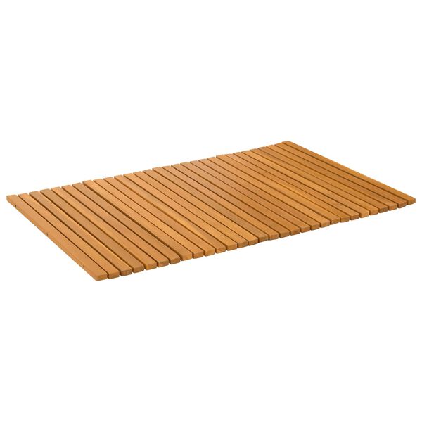 vidaXL Tapis de bain Uni Marron 80 x 50 cm bois