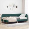 vidaXL Cadre de lit d'angle avec matelas Vert fonc&eacute; 90 x 200 cm tissu