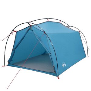 vidaXL Tente tunnel 2 personne Bleu Polyester 185T avec rev&ecirc;tement PU