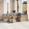 vidaXL Ensemble de canap&eacute; de jardin 12 pcs Beige polyrotin