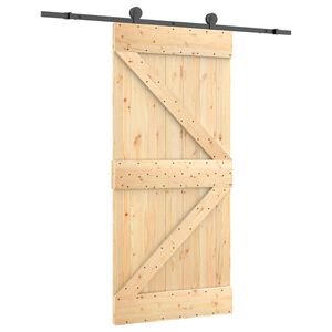 vidaXL Porte coulissante 95 x 210 cm Bois de pin massif (non trait&eacute;)