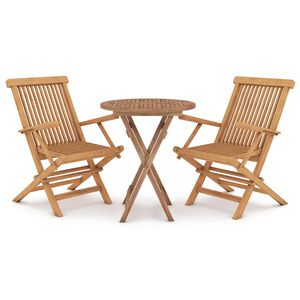 vidaXL Ensemble &agrave; manger de jardin 3 pcs Bois de teck massif