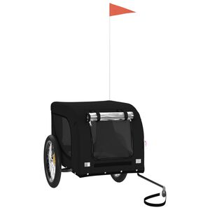 vidaXL Remorque de v&eacute;lo pour animaux de compagnie noir