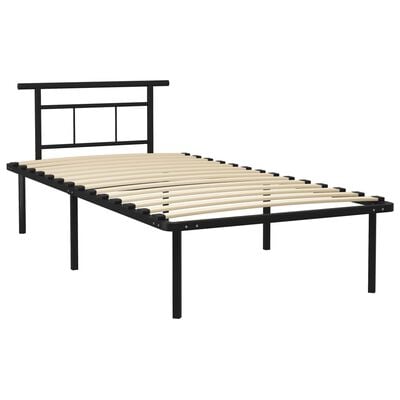 vidaXL Cadre de lit sans matelas noir métal 100x200 cm