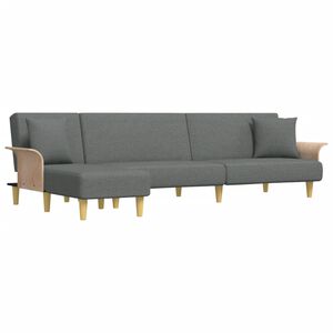 vidaXL Canap&eacute;-lit en forme de L gris fonc&eacute; 279x140x70 cm tissu