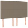 vidaXL Sommier &agrave; lattes de lit avec matelas Taupe 140x200 cm Tissu