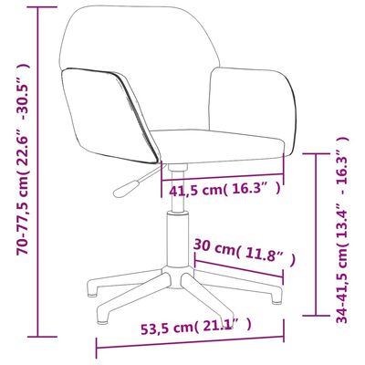 vidaXL Chaise pivotante de bureau Crème Tissu