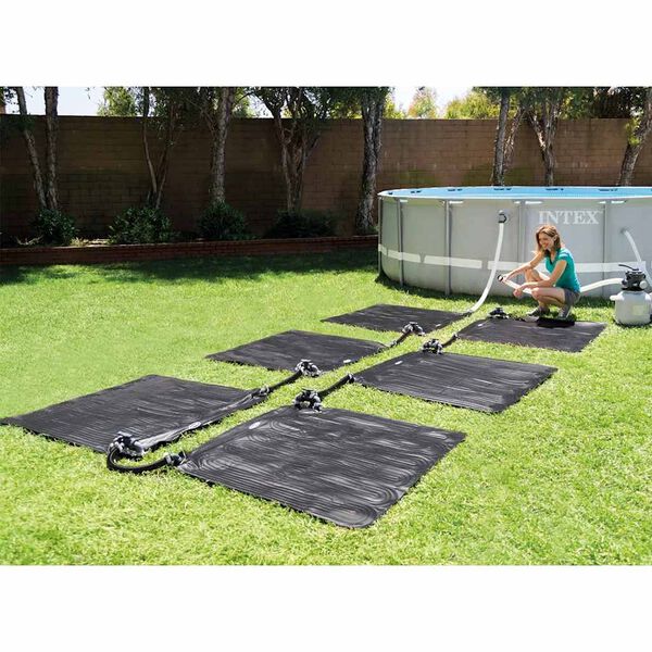 Intex Tapis solaire chauffant PVC 1,2x1,2 m Noir 28685