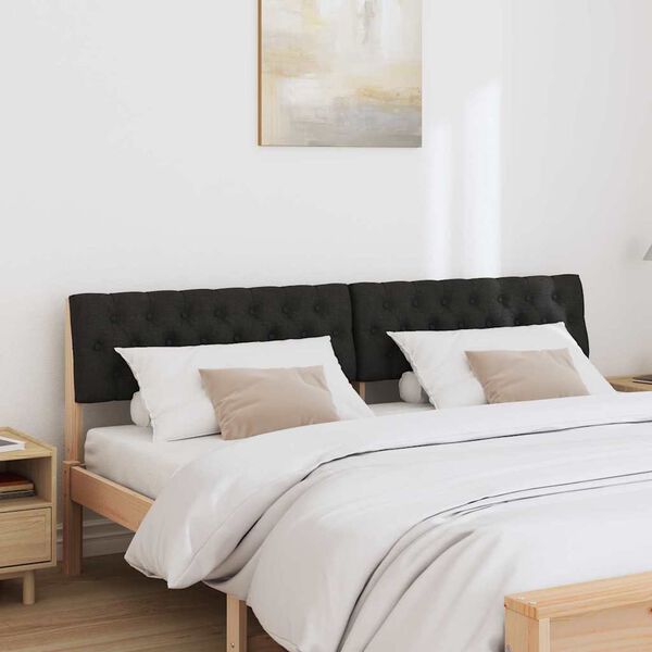 vidaXL T&ecirc;te de lit capitonn&eacute;e Noir 180 cm Pin massif
