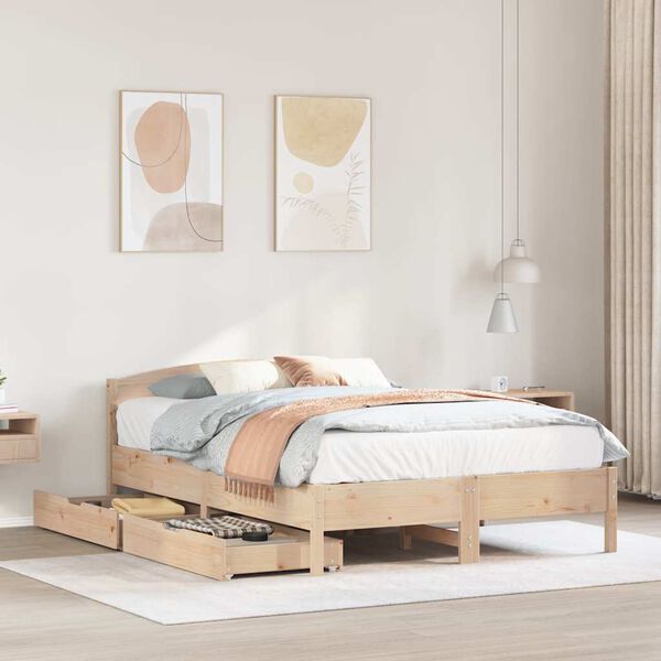 vidaXL Cadre de lit sans matelas 135x190 cm bois de pin massif