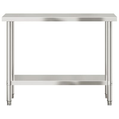 vidaXL Table de travail de cuisine 110x55x85 cm acier inoxydable