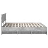 vidaXL Cadre de lit Gris b&eacute;ton 200 x 200 cm Bois d'ing&eacute;nierie