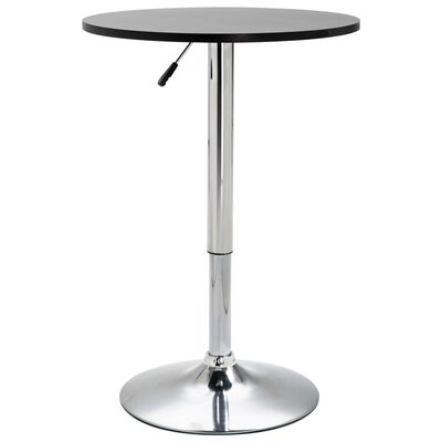 vidaXL Table de bar Noir Ø60 cm MDF