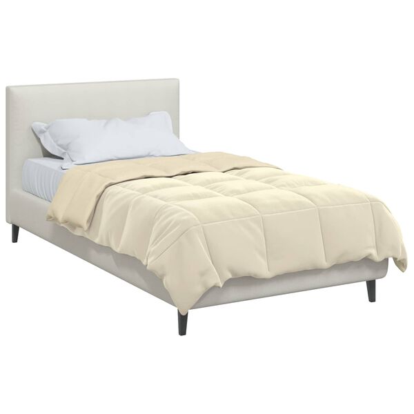 vidaXL Duvet complet toute l'ann&eacute;e Cr&egrave;me 155 x 220 cm Microfibre