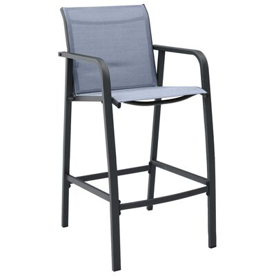 vidaXL Chaises de bar de jardin lot de 4 Gris Txtilène