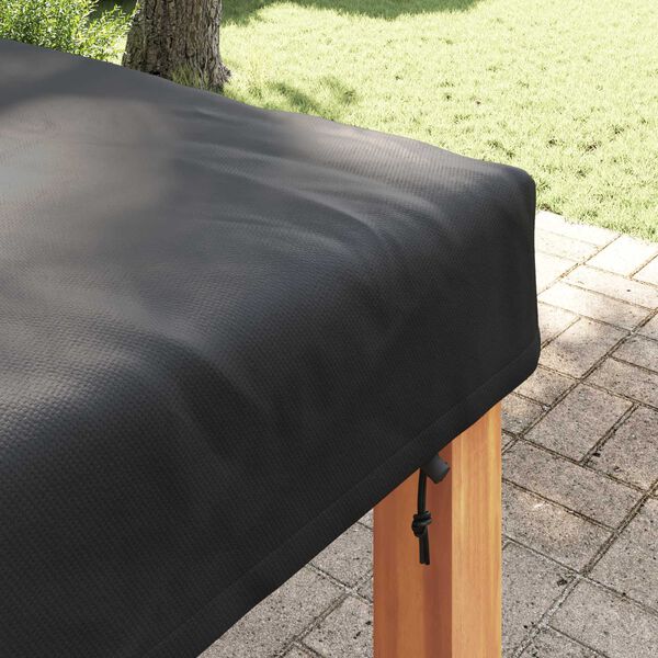 vidaXL Housse de Table Uni Noir 142 x 142 x 15 cm tissu