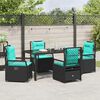 vidaXL Ensemble de salle &agrave; manger pour jardin 5 pcs Noir polyrotin