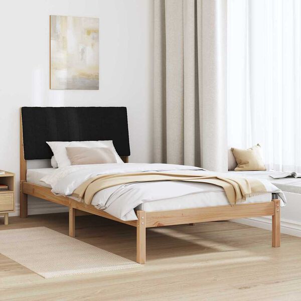 vidaXL Cadre de lit avec t&ecirc;te de lit Marron 100 x 200 cm Pin massif