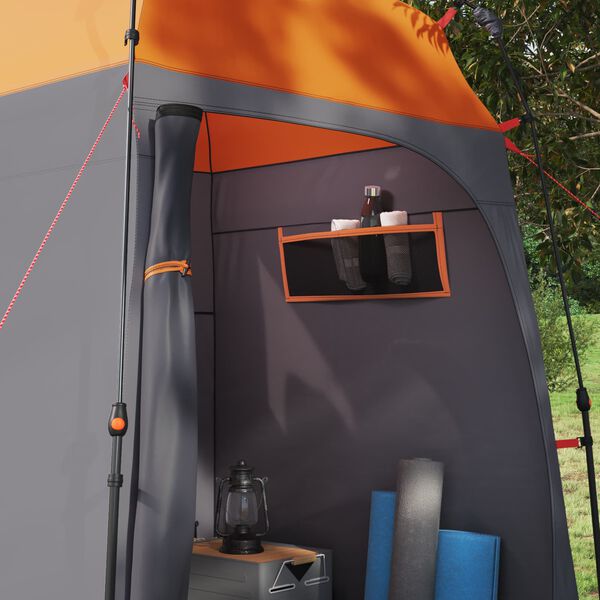 vidaXL Tente de Douche Gris et orange 160 x 160 x 227 cm Acier
