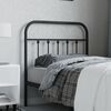 vidaXL T&ecirc;te de lit de remplacement m&eacute;tal noir 90 cm