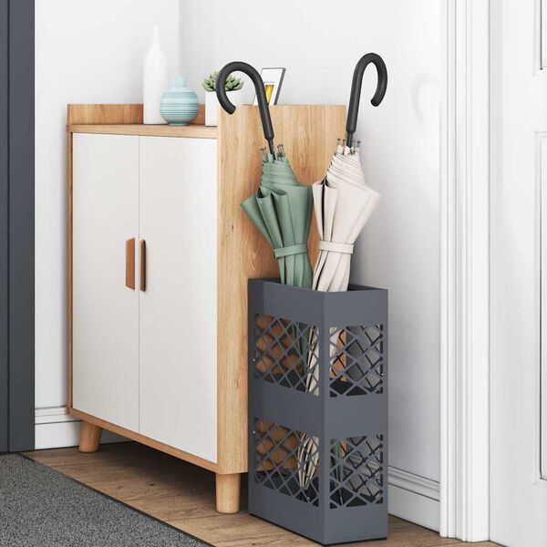 vidaXL Porte-parapluie avec stockage Anthracite 28 x 12 x 41 cm Acier