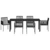 vidaXL Ensemble de salle &agrave; manger pour jardin 7 pcs Noir Rotin PE