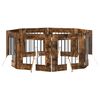 vidaXL Portillon pour chien avec supports 8 pcs Ch&ecirc;ne fum&eacute; 60 x 60 cm