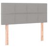 vidaXL Sommier &agrave; lattes de lit et matelas Gris clair 90x190 cm Tissu
