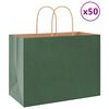 vidaXL Sacs en papier 50 pcs avec poign&eacute;es vert 32x17x25 cm
