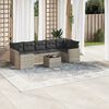 vidaXL Salon de jardin 8 pcs avec coussins gris clair r&eacute;sine tress&eacute;e