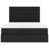VidaXL Cadre de lit ottoman avec matelas noir 140x190 cm similicuir