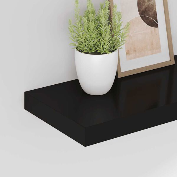 vidaXL &Eacute;tag&egrave;res murales flottantes 4 pcs noir 60x23,5x3,8 cm MDF