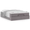 VidaXL Cadre de lit ottoman avec matelas gris 140x190 cm similicuir