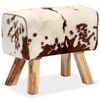 vidaXL Tabouret Cuir v&eacute;ritable de ch&egrave;vre 60x30x50 cm