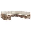 vidaXL Ensemble de canap&eacute; de jardin 11 pcs Beige polyrotin