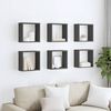 vidaXL &Eacute;tag&egrave;res cube murales 6 pcs Gris 30x15x30 cm