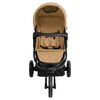 vidaXL Poussette b&eacute;b&eacute; &agrave; 3 roues Taupe et noir Acier