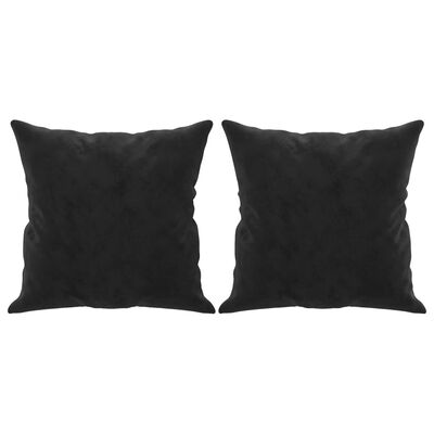vidaXL Canapé 2 places avec oreillers décoratifs noir 120 cm velours